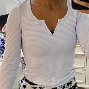 light blue hollister rubbed long sleeve